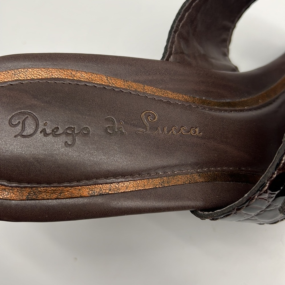 Diego Di Lucca Brown Double Strap Wedge Sandals with Buckles size 7.5 - Picture 9 of 10